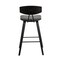 Armen Living Fox 28.5" Bar Height Gray Faux Leather and Black Wood Mid-Century Modern Bar Stool LCFOBABLGR30 - alternate 4